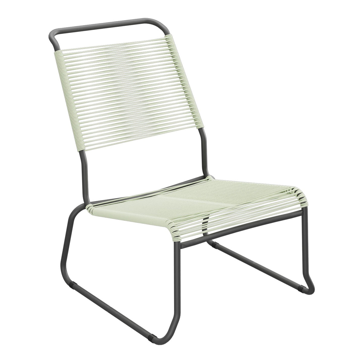 Schaffner Säntis Chaise basse Haut dossier luge Spaghetti – Vert Pastel 64 / Noir 91