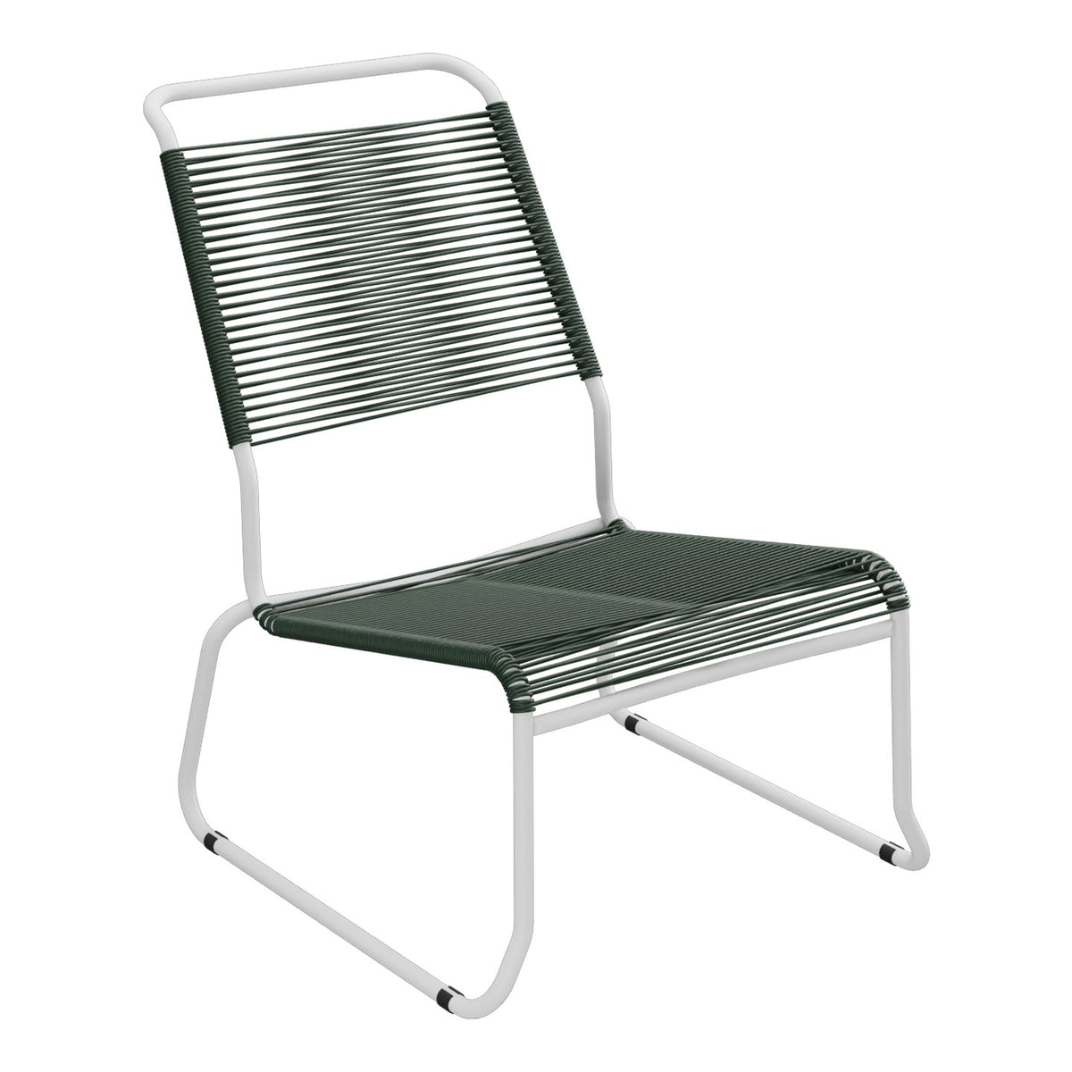 Schaffner Säntis Chaise basse Haut dossier luge Spaghetti – Vert Sapin 66 / Gris Argent 78