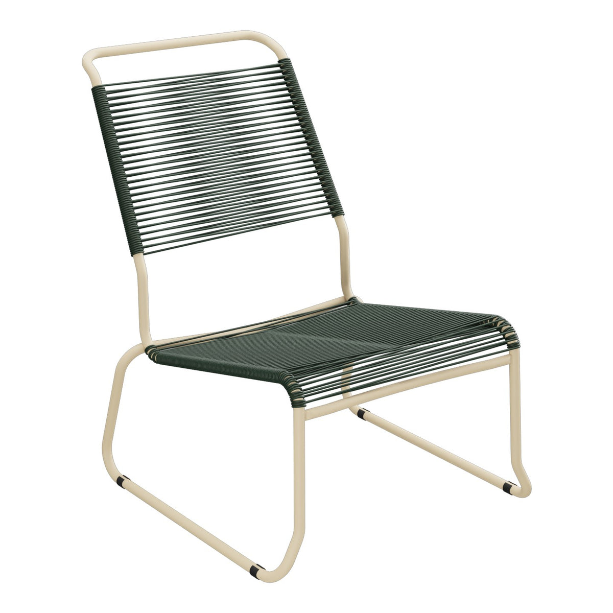 Schaffner Säntis Chaise basse Haut dossier luge Spaghetti – Vert Sapin 66 / Marron Pastel 83