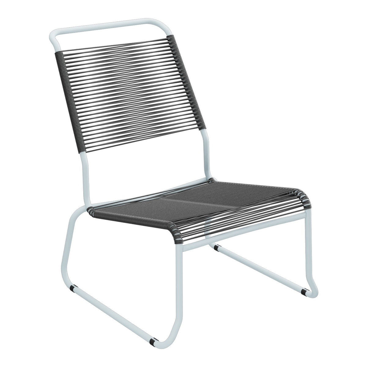 Schaffner Säntis Chaise basse Haut dossier luge Spaghetti – Anthracite 77 / Bleu Pastel 51