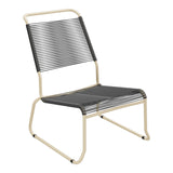 Schaffner Säntis Chaise basse Haut dossier luge Spaghetti – Anthracite 77 / Marron Pastel 83