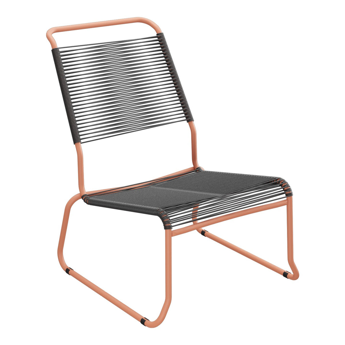 Schaffner Säntis Chaise basse Haut dossier luge Spaghetti – Anthracite 77 / Terracotta 84