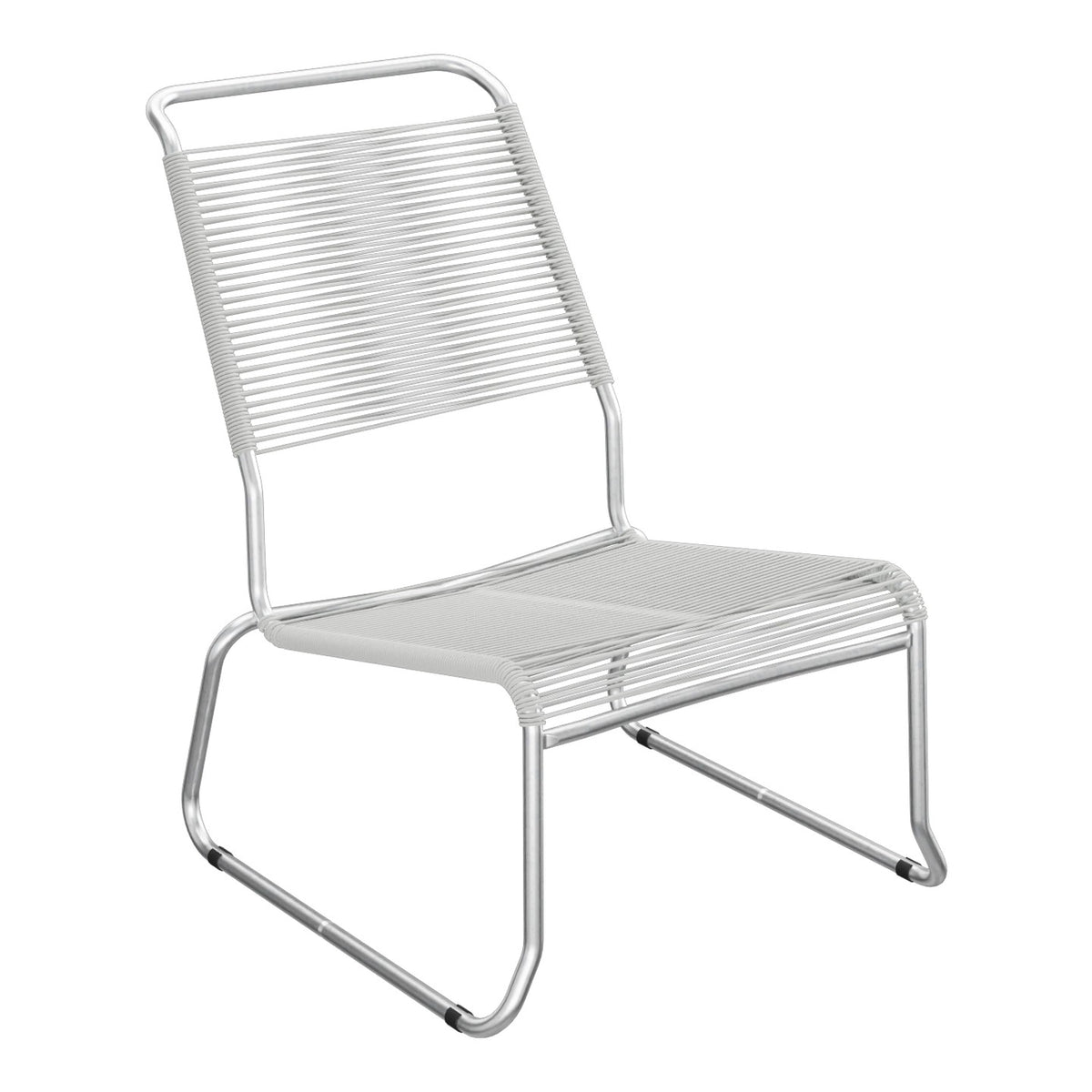Schaffner Säntis Chaise basse Haut dossier luge Spaghetti – Gris Argent 78 / Galvanisé à chaud 02