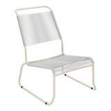 Schaffner Säntis Chaise basse Haut dossier luge Spaghetti – Gris Argent 78 / Sable Pastel 15
