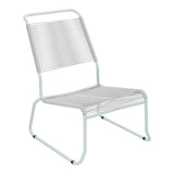 Schaffner Säntis Chaise basse Haut dossier luge Spaghetti – Gris Argent 78 / Bleu Pastel 51