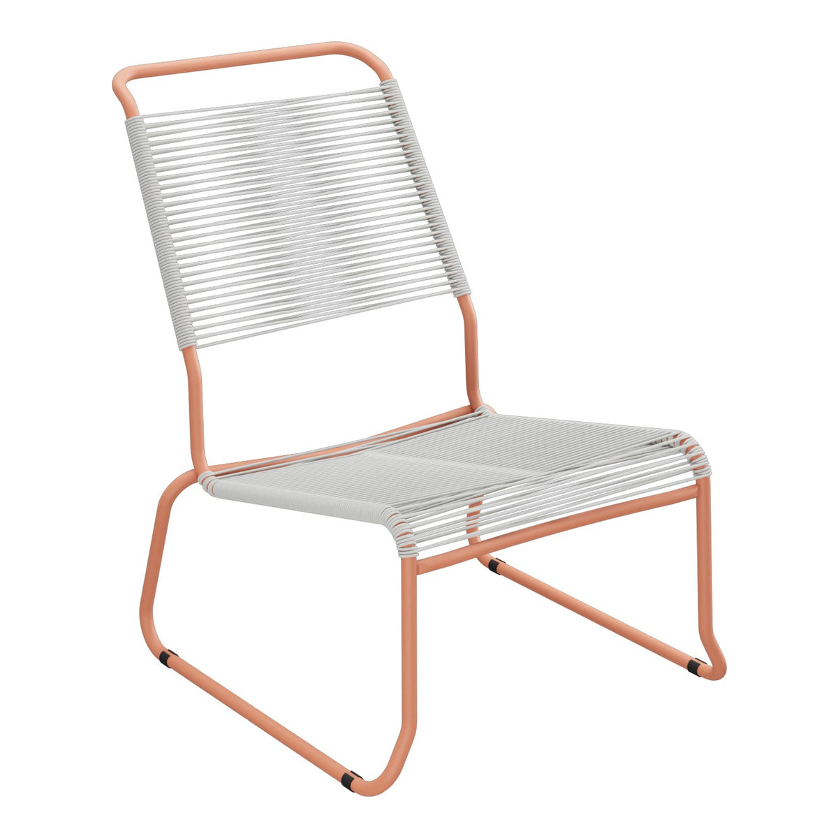 Schaffner Säntis Chaise basse Haut dossier luge Spaghetti – Gris Argent 78 / Terracotta 84