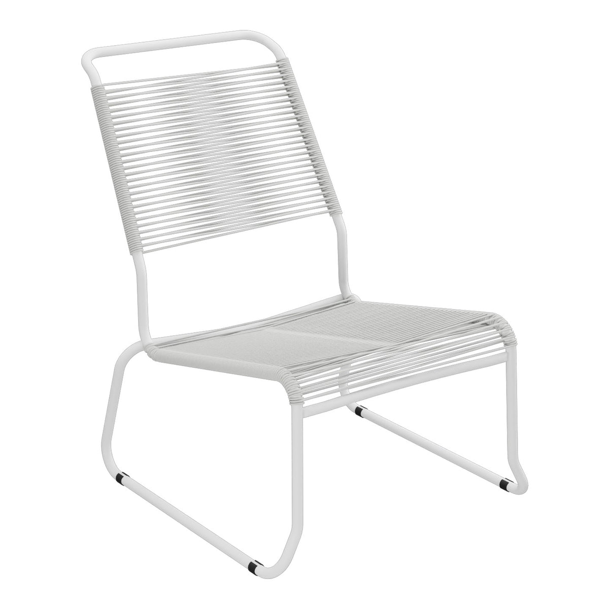 Schaffner Säntis Chaise basse Haut dossier luge Spaghetti – Gris Argent 78 / Blanc 90