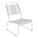 Schaffner Säntis Chaise basse Haut dossier luge Spaghetti – Gris Argent 78 / Blanc 90