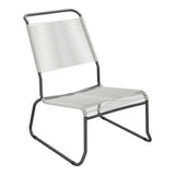 Schaffner Säntis Chaise basse Haut dossier luge Spaghetti – Gris Argent 78 / Noir 91