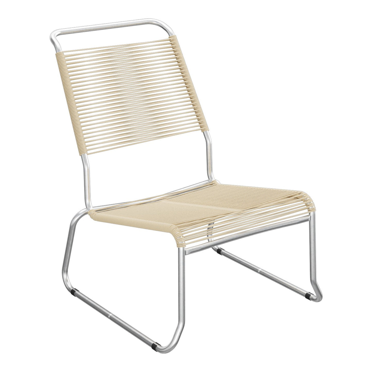 Schaffner Säntis Chaise basse Haut dossier luge Spaghetti – Marron Pastel 83 / Galvanisé à chaud 02