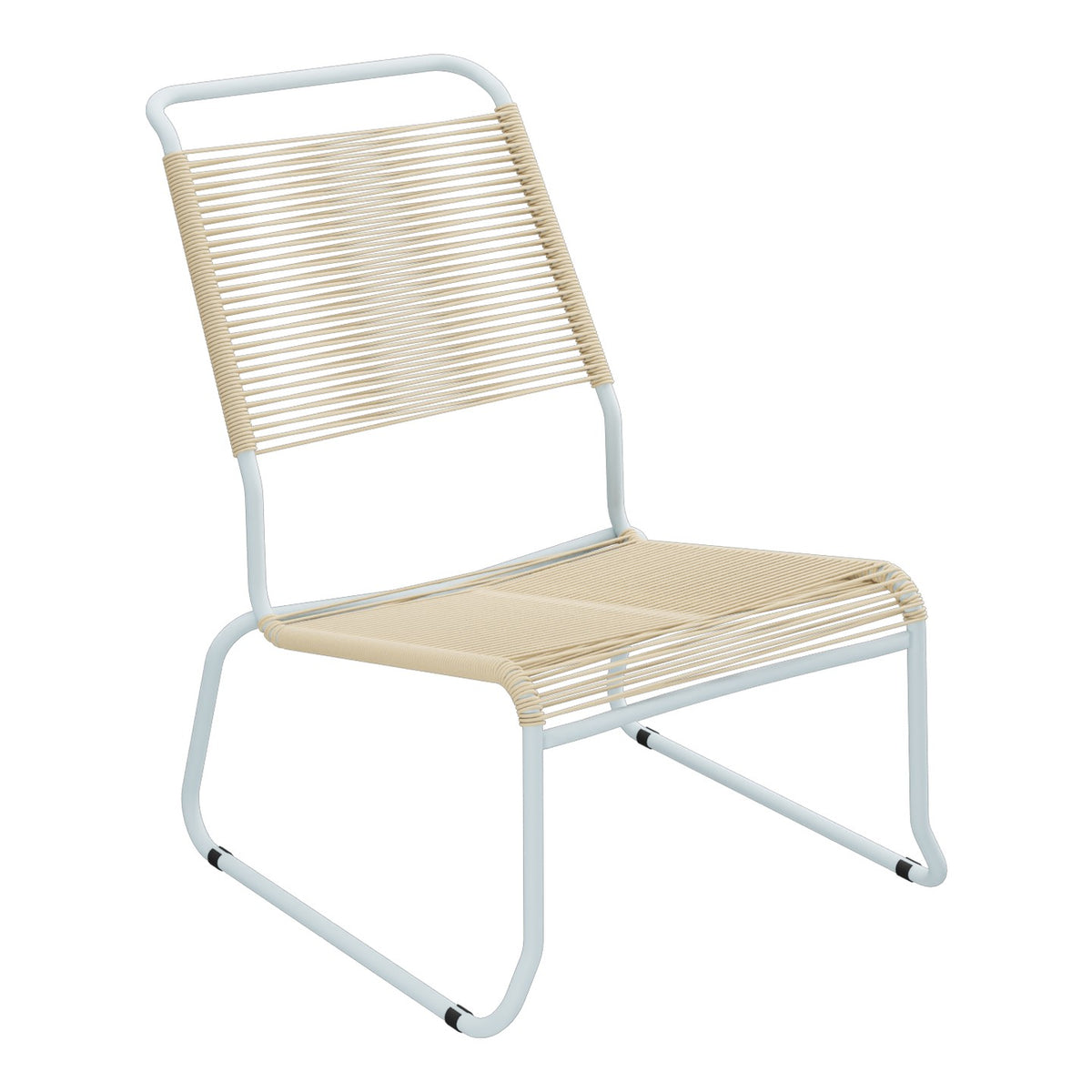 Schaffner Säntis Chaise basse Haut dossier luge Spaghetti – Marron Pastel 83 / Bleu Pastel 51