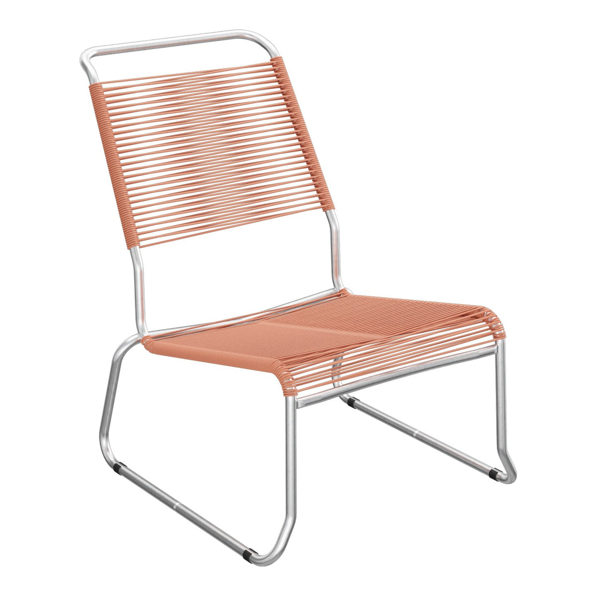 Schaffner Säntis Chaise basse Haut dossier luge Spaghetti – Terracotta 84 / Galvanisé à chaud 02
