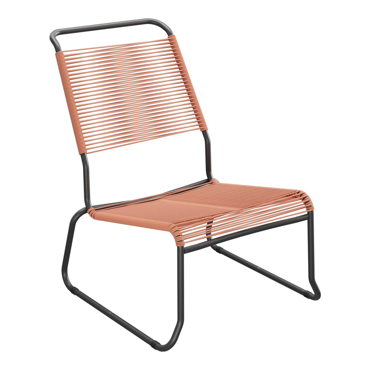 Schaffner Säntis Chaise basse Haut dossier luge Spaghetti – Terracotta 84 / Anthracite 77