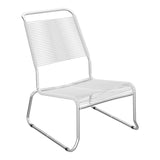 Schaffner Säntis Chaise basse Haut dossier luge Spaghetti – Blanc 90 / Galvanisé à chaud 02