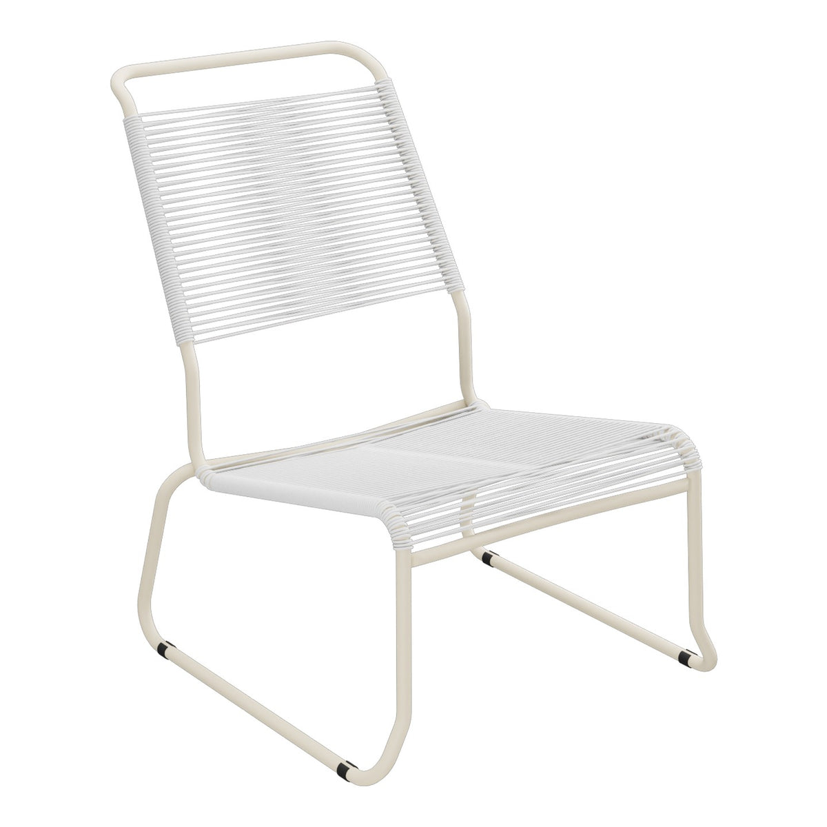 Schaffner Säntis Chaise basse Haut dossier luge Spaghetti – Blanc 90 / Sable Pastel 15