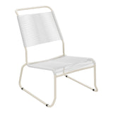Schaffner Säntis Chaise basse Haut dossier luge Spaghetti – Blanc 90 / Sable Pastel 15