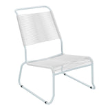 Schaffner Säntis Chaise basse Haut dossier luge Spaghetti – Blanc 90 / Bleu Pastel 51