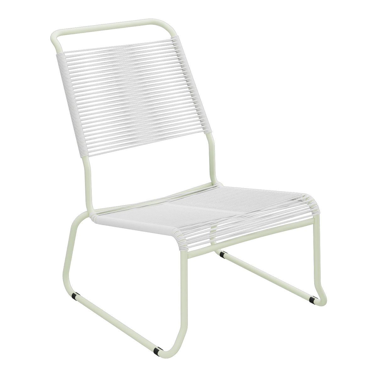 Schaffner Säntis Chaise basse Haut dossier luge Spaghetti – Blanc 90 / Vert Pastel 64