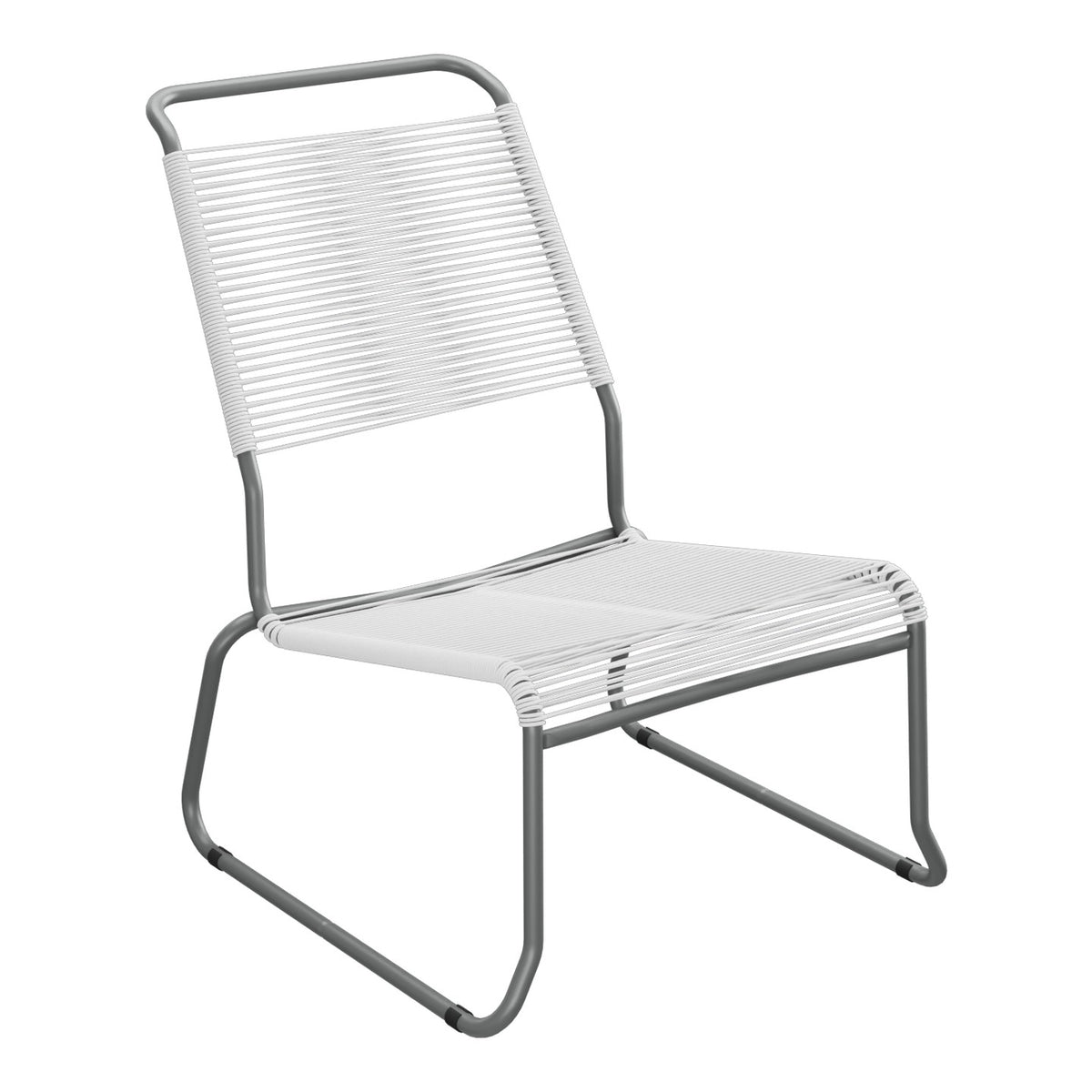 Schaffner Säntis Chaise basse Haut dossier luge Spaghetti – Blanc 90 / Graphite 73