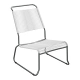 Schaffner Säntis Chaise basse Haut dossier luge Spaghetti – Blanc 90 / Graphite 73