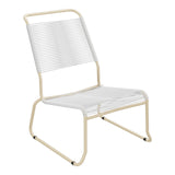 Schaffner Säntis Chaise basse Haut dossier luge Spaghetti – Blanc 90 / Marron Pastel 83