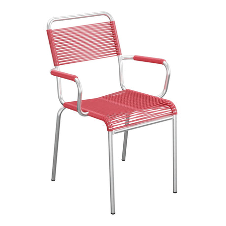 Schaffner Rigi fauteuil repas Spaghetti – Rouge Érable 33 / Galvanisé à chaud 02