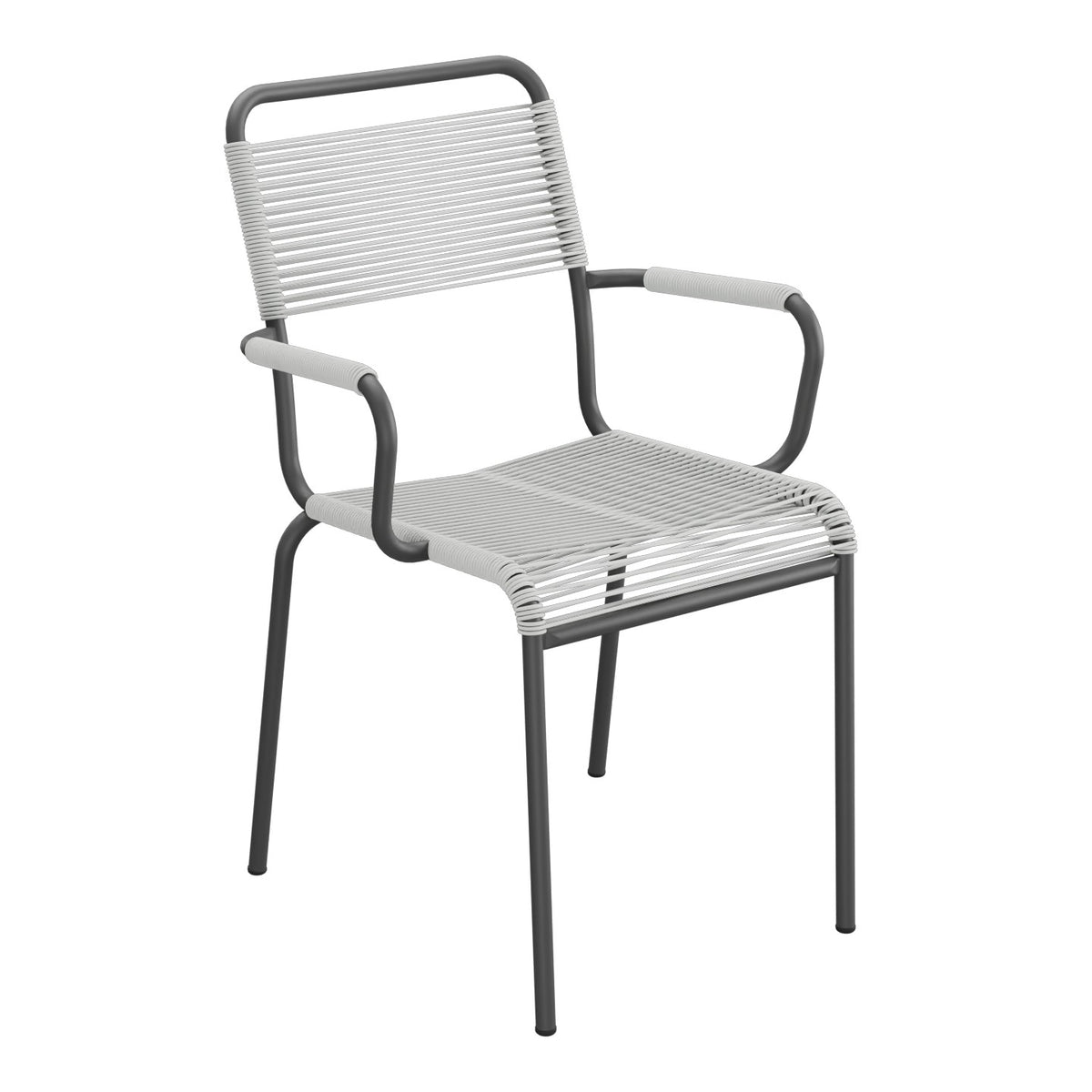 Schaffner Rigi fauteuil repas Spaghetti – Gris Argent 78 / Noir 91
