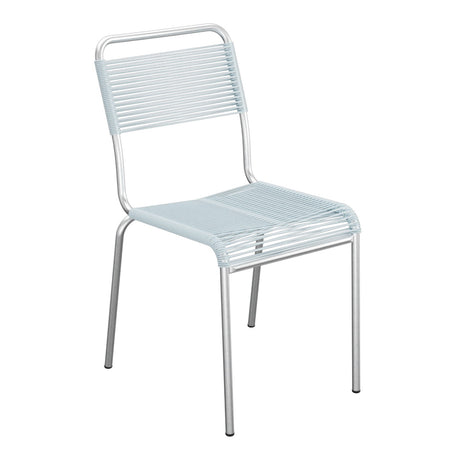 Schaffner Rigi chaise repas Spaghetti – Bleu Pastel 51 / Galvanisé à chaud 02