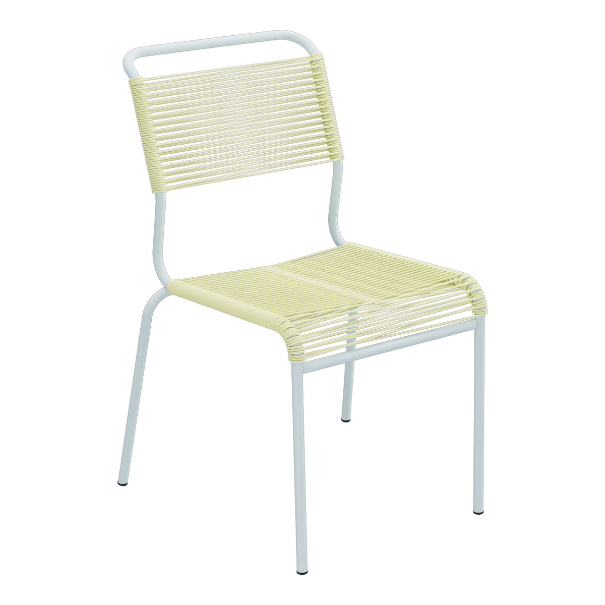 Schaffner Säntis Chaise Spaghetti – Jaune Buis 18 / Bleu Pastel 51