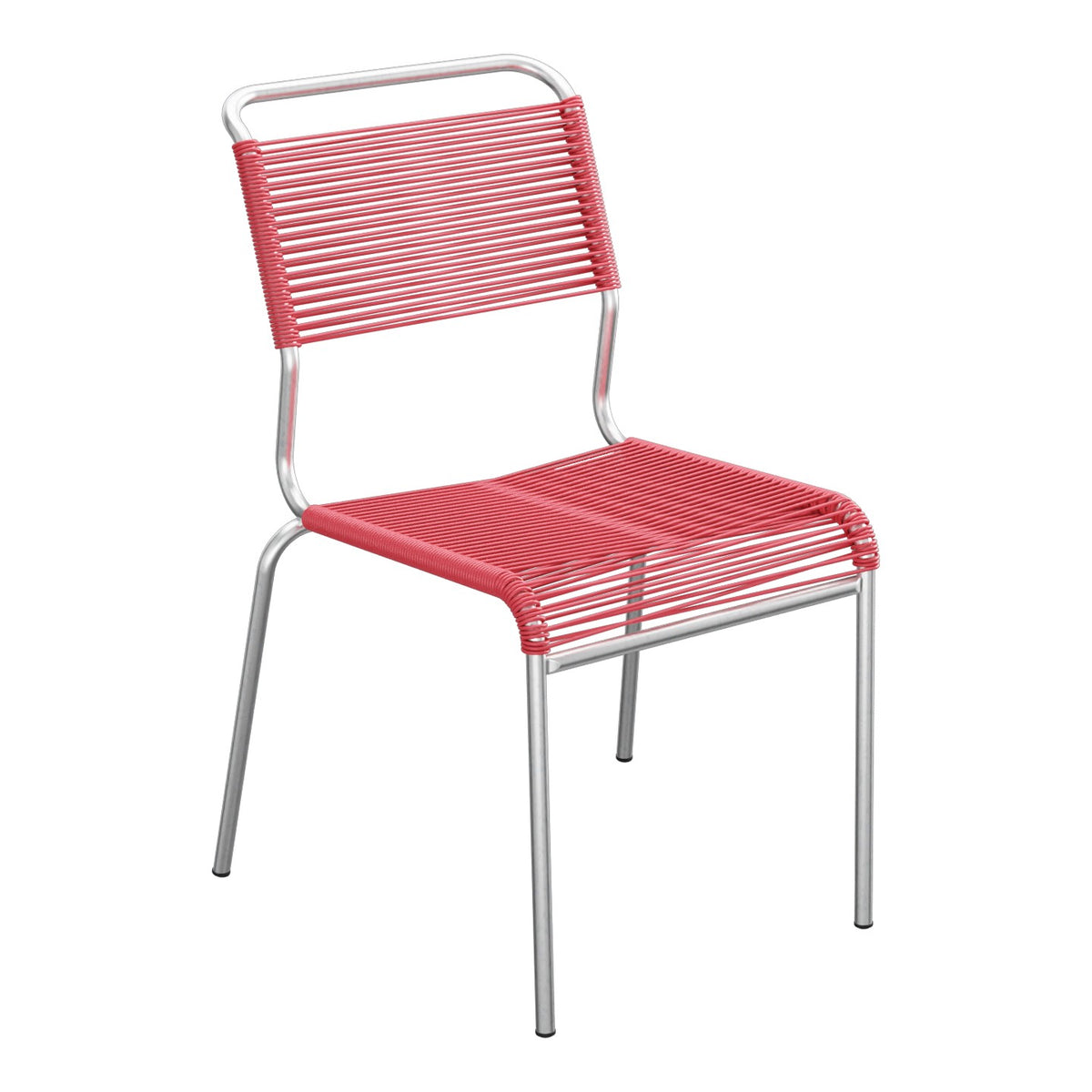 Schaffner Säntis Chaise Spaghetti – Rouge Érable 33 / Galvanisé à chaud 02