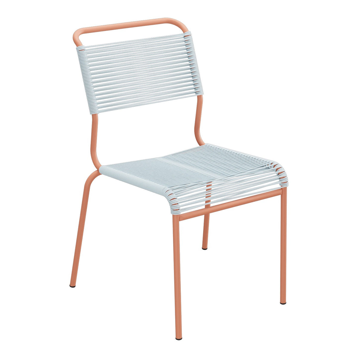 Schaffner Säntis Chaise Spaghetti – Bleu Pastel 51 / Terracotta 84