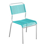 Schaffner Säntis Chaise Spaghetti – Turquoise 58 / Galvanisé à chaud 02