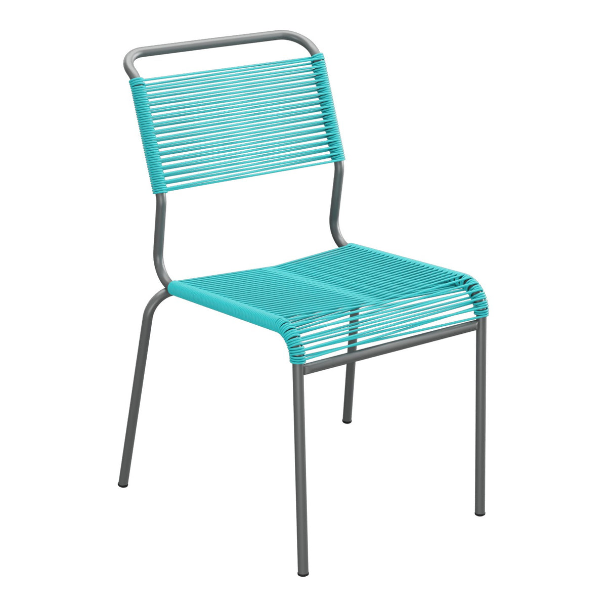Schaffner Säntis Chaise Spaghetti – Turquoise 58 / Graphite 73