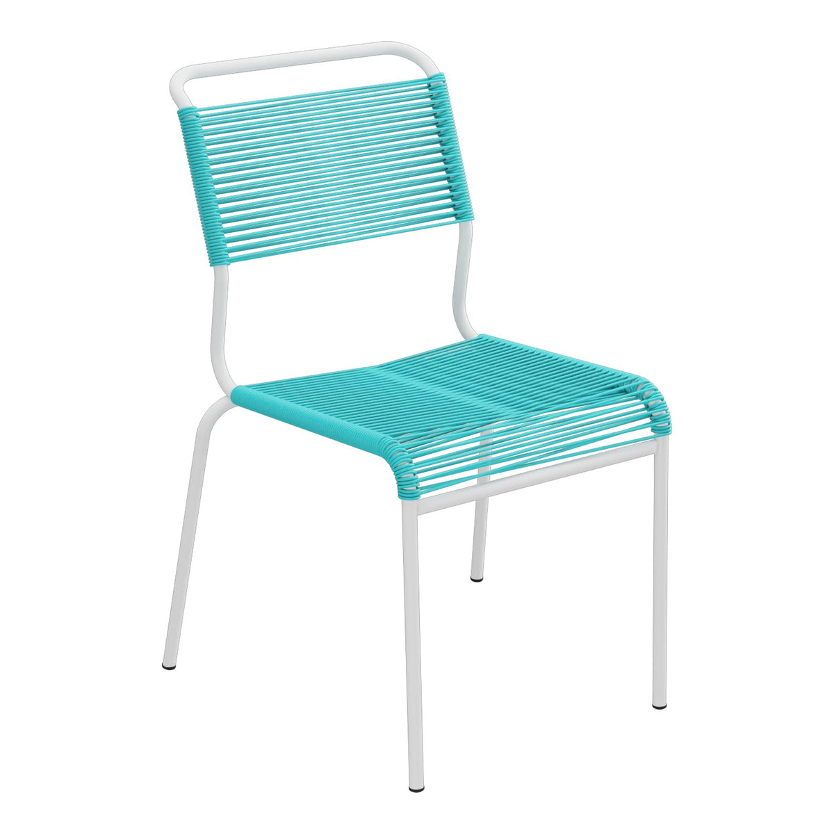 Schaffner Säntis Chaise Spaghetti – Turquoise 58 / Blanc 90