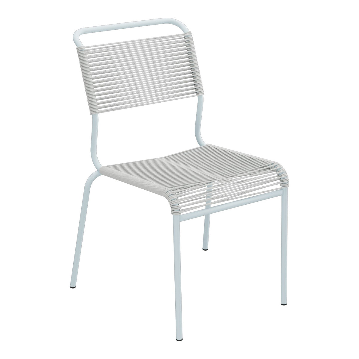 Schaffner Säntis Chaise Spaghetti – Gris Argent 78 / Bleu Pastel 51