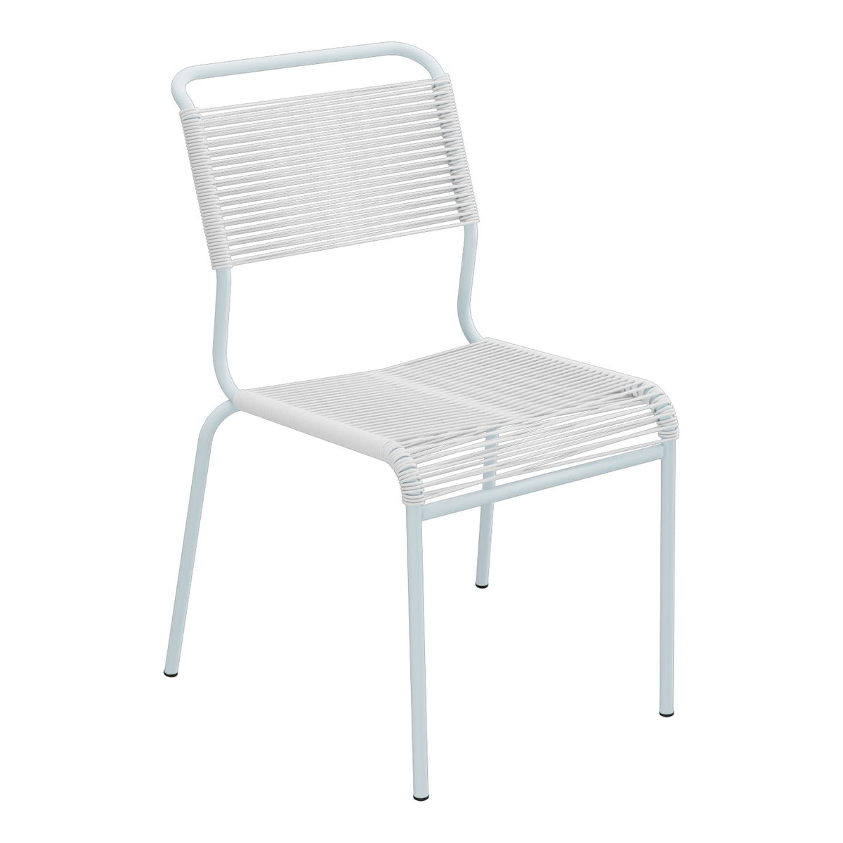 Schaffner Säntis Chaise Spaghetti – Blanc 90 / Bleu Pastel 51