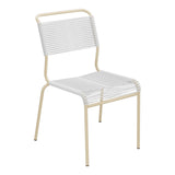 Schaffner Säntis Chaise Spaghetti – Blanc 90 / Marron Pastel 83
