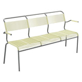 Schaffner Säntis Banc Spaghetti 3 places avec accoudoirs – Jaune Buis 18 / Graphite 73