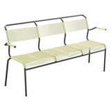 Schaffner Säntis Banc Spaghetti 3 places avec accoudoirs – Jaune Buis 18 / Anthracite 77