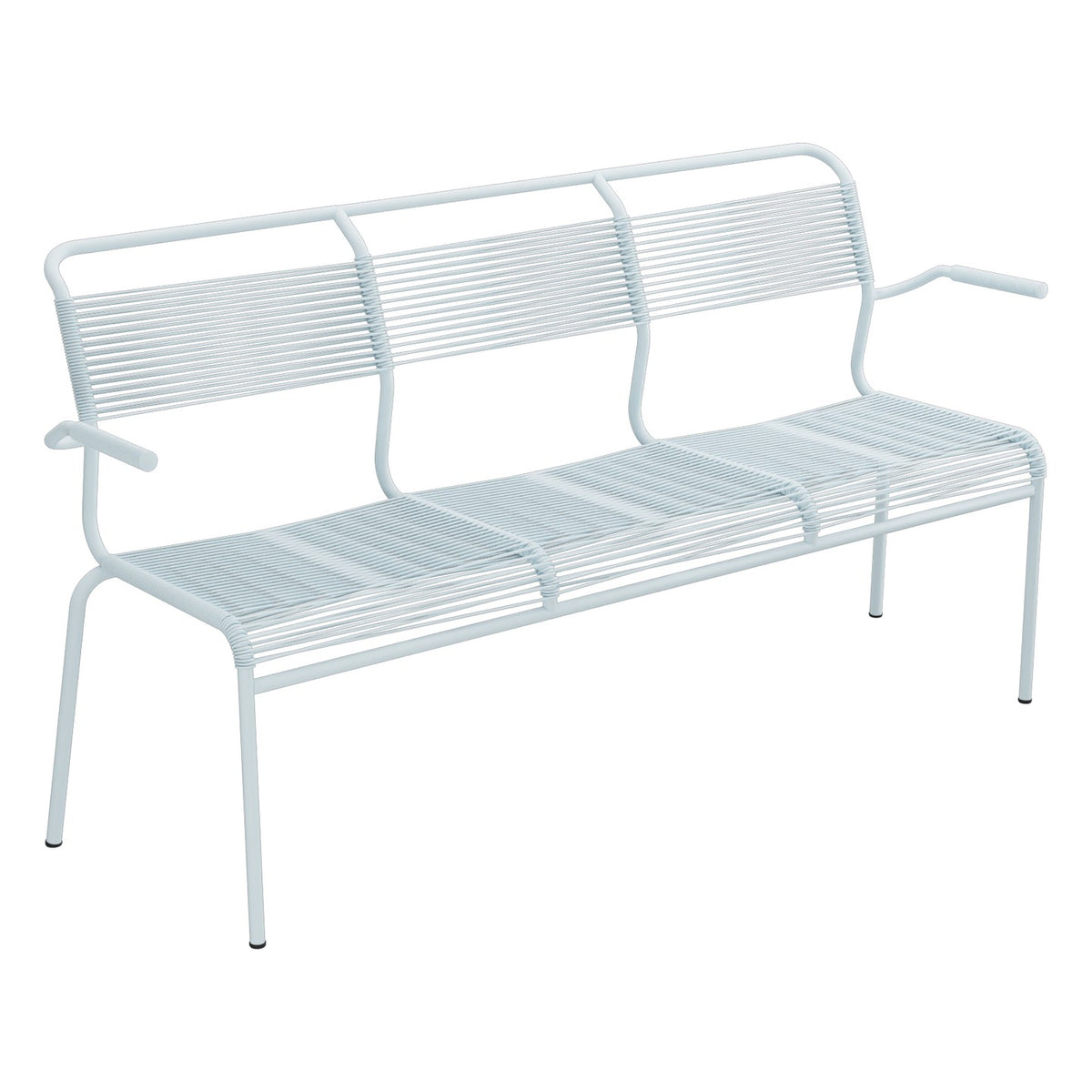 Schaffner Säntis Banc Spaghetti 3 places avec accoudoirs – Bleu Pastel 51 / Bleu Pastel 51
