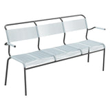 Schaffner Säntis Banc Spaghetti 3 places avec accoudoirs – Bleu Pastel 51 / Noir 91