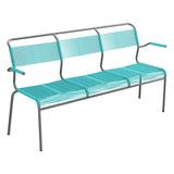 Schaffner Säntis Banc Spaghetti 3 places avec accoudoirs – Turquoise 58 / Graphite 73