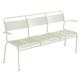 Schaffner Säntis Banc Spaghetti 3 places avec accoudoirs – Vert Pastel 64 / Sable Pastel 15