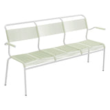 Schaffner Säntis Banc Spaghetti 3 places avec accoudoirs – Vert Pastel 64 / Gris Argent 78