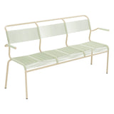 Schaffner Säntis Banc Spaghetti 3 places avec accoudoirs – Vert Pastel 64 / Marron Pastel 83
