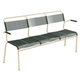 Schaffner Säntis Banc Spaghetti 3 places avec accoudoirs – Vert Sapin 66 / Marron Pastel 83