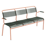 Schaffner Säntis Banc Spaghetti 3 places avec accoudoirs – Vert Sapin 66 / Terracotta 84