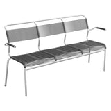 Schaffner Säntis Banc Spaghetti 3 places avec accoudoirs – Anthracite 77 / Galvanisé à chaud 02