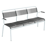 Schaffner Säntis Banc Spaghetti 3 places avec accoudoirs – Anthracite 77 / Bleu Pastel 51