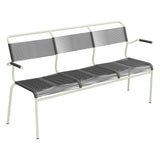 Schaffner Säntis Banc Spaghetti 3 places avec accoudoirs – Anthracite 77 / Vert Pastel 64